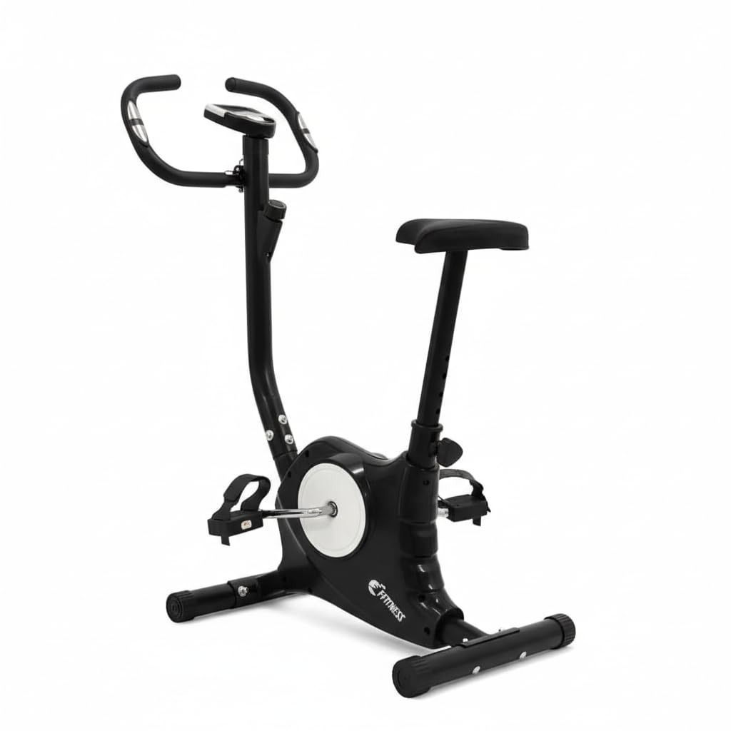 Cyclette Bike da Camera per Dimagrire e Tonificare Glutei e Gambe, Resistenza Regolabile Sensori Cardio Display LCD Sella Regolabile Allenamento Fitness