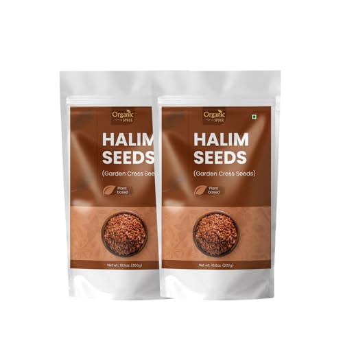 Organic Spree Halim Seeds 300gm (10.6oz) - Garden Cress Seeds - Lepidium Sativum - Pure and Natural- Pack of 2