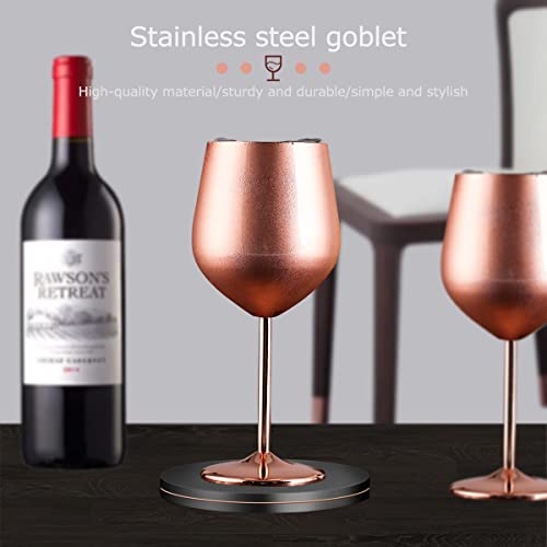 Asibt Stainless Steel Wine Glass - 500Ml - Cute, Unbreakable Wine Glasses For Travel, Camping And Pool - Fancy, Unique Portable Metal Wine Glasses For Outdoor Activities, Picnics (Set Of 2) (Gold) #TOP2