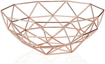 Fruit Basket Metal Geometric Colour Copper