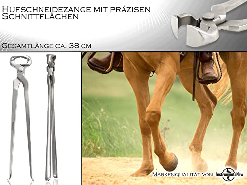Hufzange Hufschneidezange Edelstahl Rostfrei 38 cm Hufpflege mit Etui und Extra Weite Öffnung