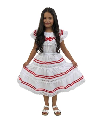 Leos Imports Girls Red Ribbon Dress Peruvian, Canadian Colors3