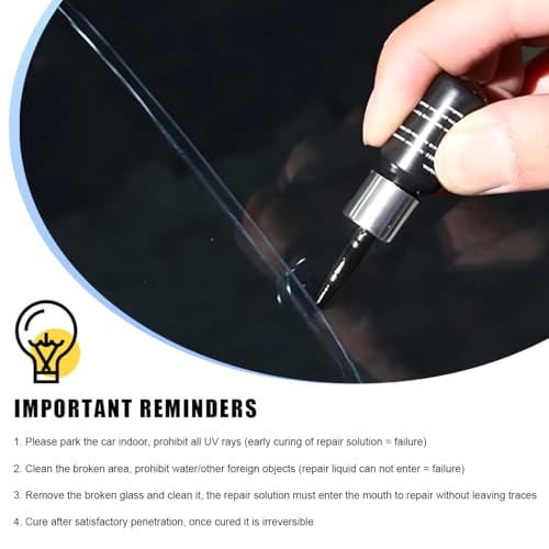 YTFRL 2PCS Windshield Repair Kit, Glass Repair Liquid Automotive Windscreen Crack Fixing Tool, Quick Fix Windshield Rock Chip Repairing Set for Bulls-Eye Half-Moon Star-Shape Crack
