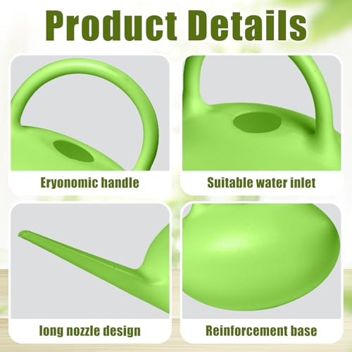 Image of ZXJ Small Plastic Watering Can - 1 /4 Gallon - for Home Plant Garden - Yellow