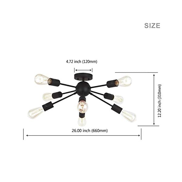 VINLUZ Chandelier Lighting Ceiling Light Sputnik Chandelier Pendant Lighting Industrial Lighting 8 Light Sputnik Ceiling Light Flush Mount Ceiling Light - Image 13