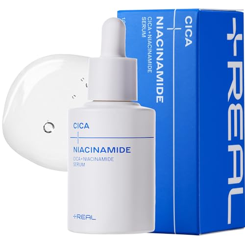 PLUSREAL Cica + Niacinamide Serum, Future-Proof Early Anti-Aging Serum, Korean Skincare｜Early Wrinkle Prevention, Niacinamide, Cruelty Free, Silky Texture｜Vegan, 1.01 fl.oz.