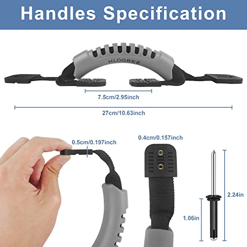 Hlogree Kayak Carry Handle, 4 Pcs Kayak Accessory Canoe Boat Side Mount Carry Handle Rubber Handles Replacement Hardware Kit For Ocean, Lifetime, Pescador, Emotion Kayaks Suitcase Luggage Gray #TOP1