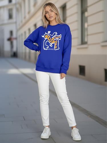 Image of LEOTUDE Women's Boyfriend Fit Loopknit Sweatshirt | Full Sleeve Drop Shoulder | Sweatshirt for Women