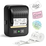 NADAIIN Label Maker Machine with Tape, Bluetooth Label Makers, Portable Thermal Label Printer Easy to Use for Small Business, Home, Office, School, Barcode, Address, Sticker Printer for Phone