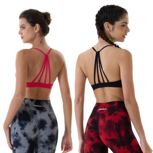 Image of AUROLA Mercury Workout Sports Bras Women Athletic Removable Padded Backless Strapy Minimal Crop Top