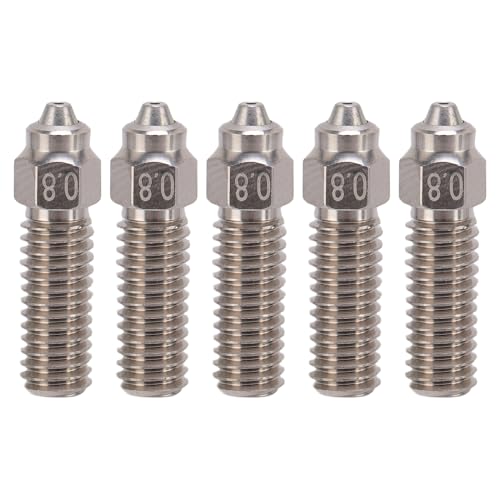 Ejoyous 5pcs 3D Printer Bimetal Nozzles, Hardened Steel, High Speed Printing Up to 600mm/s, Compatible with K1 K1 MAX (0