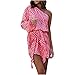 TRIGLICOLEUM Kleider Damen Sommer Urlaub Rückenfreies Strandkleid Sexy Minikleid mit schrägem Kragen Ärmelloses Skaterkleid mit Einer Schulter Tropischem Druck Freizeitkleid Unregelmäßigem Saum Kleid