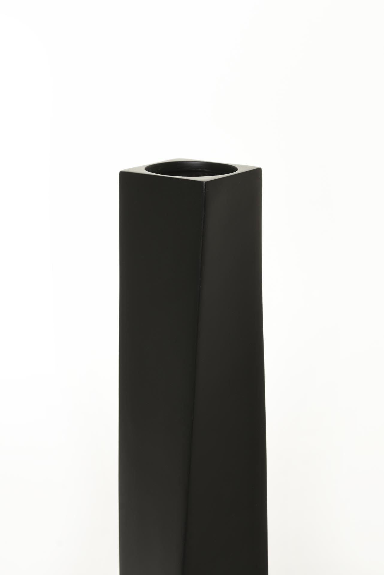VIVANNO Kerzenhalter HYDRON Schwarz Matt - Moderner Metall Kerzenständer | Design Bodenwindlicht aus Metall für Stumpenkerzen bis 7 cm, auch als hohe Bodenvase für Trockenblumen und Deko nutzbar