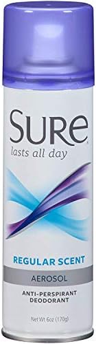 Sure Anti-Perspirant Deodorant Aerosol Spray Regular Scent 6 oz (Pack of 9)