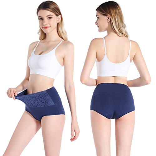 Esrinse Women's High Waist Cotton Underwear Full Coverage Briefs Tummy Control C-Section Recovery Panties (5 Pack, Medium) #TOP6