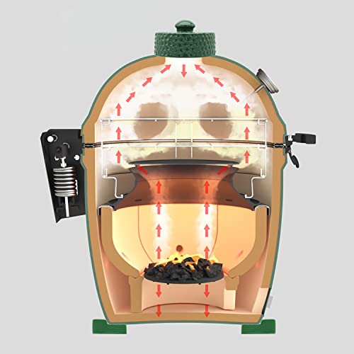 bbq777 Ceramic Grill Feet & Chimney Vent Cap for Big Green Egg Replacement Parts, Vented Chimney Cap for XLarge, Medium and Large Green Egg Accessories, with Dual Function Big Green Egg Damper Top - Thumbnail 5