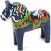 Traditional Wooden Swedish Dala Horse - Blue 2" (5cm)