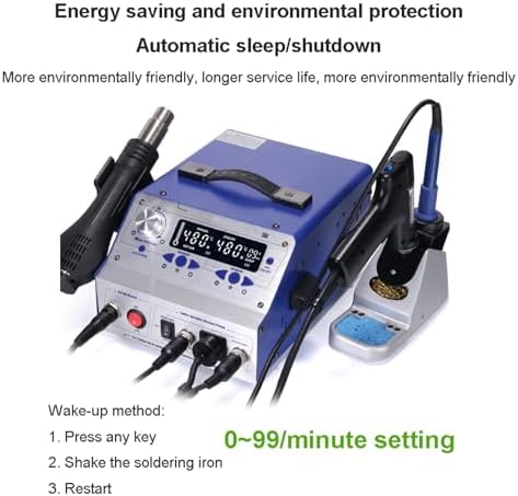 This digital display automatic desoldering station, equipped with a desoldering gun and soldering iron, is a precision tool for electronic repair