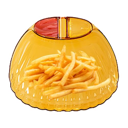 Genérico Para Dumplings Con Salsera,Dividido Reutilizable Con 3 Compartimentos | Para Empanadillas Dividido Con Salsera,Para Pasta, Postre, Verduras, Ensalada, Patatas Fritas