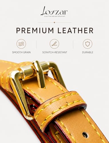 Image of Vachetta Bag Strap for LV Speedy Boulogne Noe and More, Beeswax | 0.5 In Wide Adjustable Bag Strap For Shoulder Or Crossbody Carry, Daily Outings, Travel, And Bags Without Side Strap Clasps