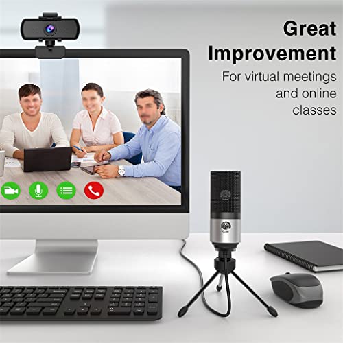 Microphone USB en métal avec bouton de volume pour enregistrement vidéo