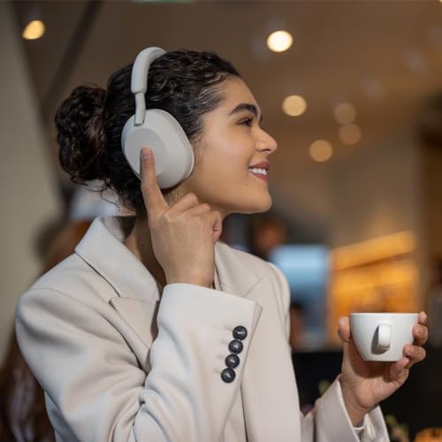 Image of Sony WH-1000XM5 Best Active Noise Cancelling Wireless Bluetooth Over Ear Headphones with Mic for Clear Calling,Battery Life 30 Hours -White