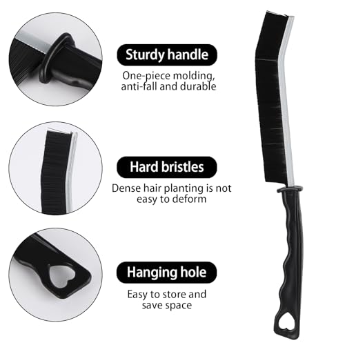 Image of 12Pcs Hard Bristle Crevice Cleaning Brush, Grout Cleaner Brush, Multifunctional Gap Cleaning Tool for Household Use, Bathroom, Kitchen, Window,Toilet