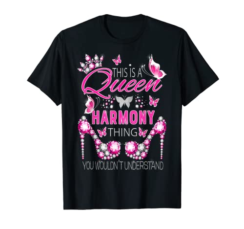 Este es un cumpleaños de nombre personalizado Queen Harmony Camiseta