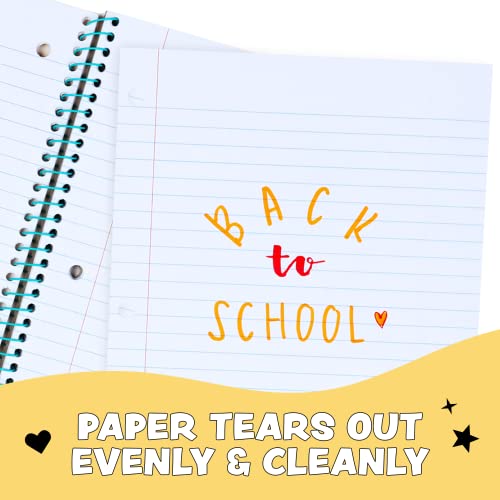 Yoobi Wide Ruled Spiral Notebook Set — 3-Pack Of 1 Subject Notebooks, Sprinkles, Sweet Dreams & Marshmallow Prints — 100 Perforated 3-Hole Punched Sheets, For School, Office & Home — 10.5” X 8” #TOP2