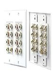Pyle Home PHIW71 7.1 Home Theater 14 Post Binding/Banana Plug with Dual RCA Subwoofer Posts Wall Plate (White)