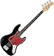 Rocktile Pro JB-30BK 70’s Deluxe E-Bass - Jazz-Style E-Bass - Body: Pappel - Hals: Ahorn - Griffbrett: Engineered Wood - 2 Single-Coil Tonabnehmer - 2 Volume-/ 1 Toneregler - Schwarz