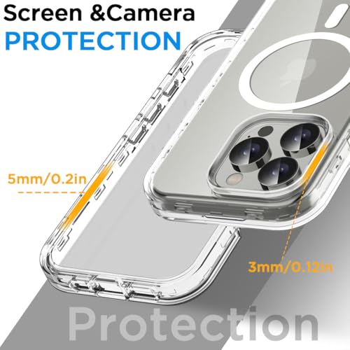 AICase for iPhone 16 Pro Max Case Clear[Compatible with MagSafe] Heavy Duty Drop Protection Full Body Rugged Shockproof/Dust Proof 3-Layer Military Protective Tough Durable Cover 6.9" by AICase - Used condition - Image 5