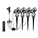 4st. Gartenstrahler mit Fernbedienung RGB farbige Gartenleuchte mit Timer Erdspieß Garten Spots außen LED, Netzbetrieben, wasserdicht IP65 winterfest, Aluminiumliegerung-Gehäuser