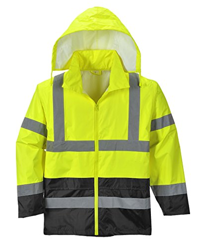 Portwest UH443 Classic Waterproof Rain Jacket in Reflective Contrast Hivis ANSI, Small4