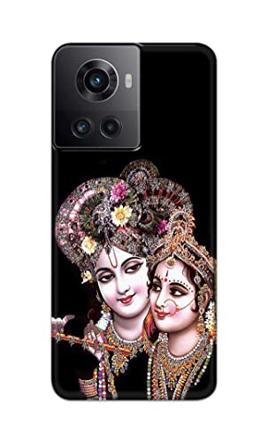 Image of PRINTFIDAA� Printed Hard Back Cover Case for OnePlus 10R 5G 80W | 150W Back Cover (Radha Krishna) -2808