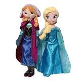 MOONTRY 16 Inches Soft Plush Doll Toys Set of 2 - Anna and Blue Princess Doll Stuffed Animals Plush Toys with for Kids Girls Birthday Gift