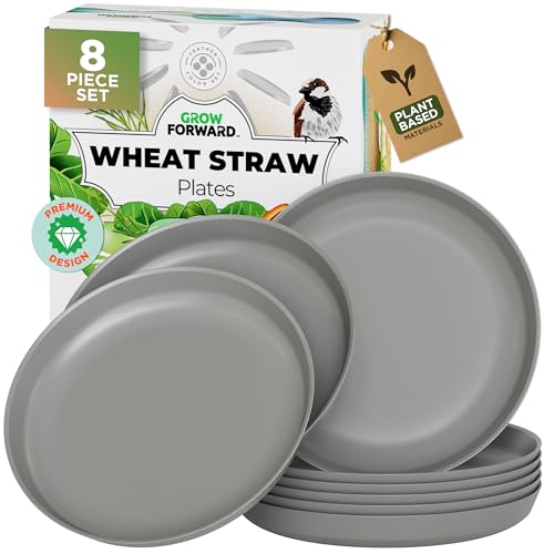 Grow Forward Premium Wheat Straw Plates - 10 Inch Reusable