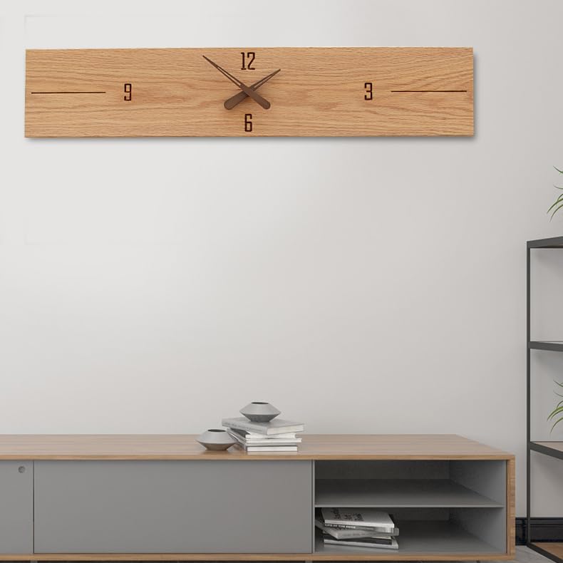 Amazon.co.jp: ウォールナット無垢材の壁時計、長方形の素朴な壁時計
