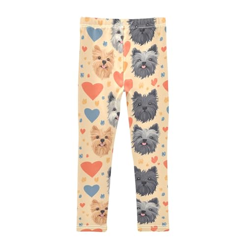 Cairn Terrier Girls Leggings,Workout Leggings for Girls Toddler Athletic Leggings Size for 3-10T2