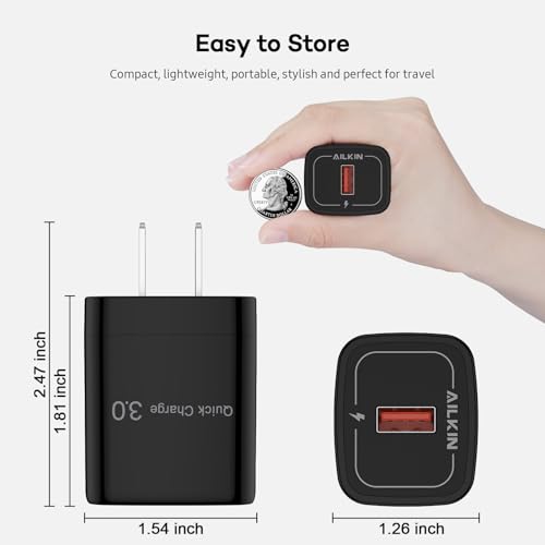 Image of Usb Charger Block With Single USB-A Qc 3.0 Charging Port For Google Pixel 10 Pro Xl 9 9a 8 8a 7, Apple Wall Charger Usba Multi 2 Pack Power Adapter Ac Cube for iPhone, Samsung Galaxy, Wireless Charger