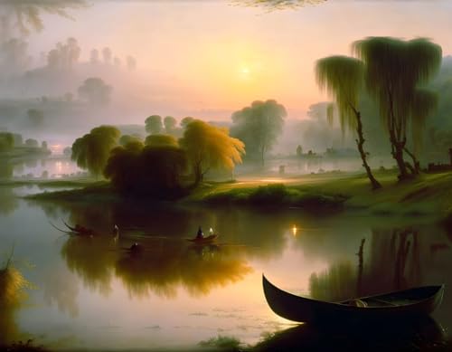 Impression sur toile paysage rivière poster mural 58x90 cm déco