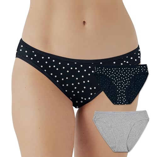 Image of Pact Women's Organic Cotton Bikini Underwear, Classic Fit Panties with High Cut Leg