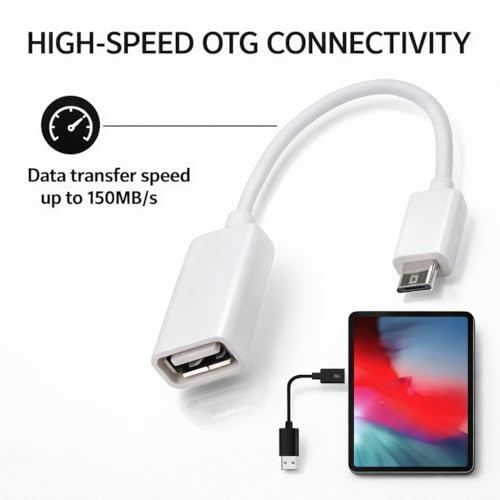 Image of FEDUS ION Premium Micro USB Male to USB 2.0 Female OTG Adapter - High-Speed Zero-Delay Data Sync Converter for Legacy Androids, Enterprise Tablets, Peripherals & B2B Use (Not for Type-C /8-Pin iOS)