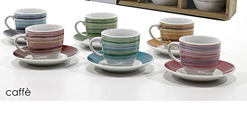 GENERAL TRADE Servizio da 6 Tazzine da caffè con 6...