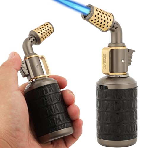 Brûleur à souffler rétro en métal cuivre - Brûleur à butane professionnel avec fermeture de sécurité - Flamme multifonction rechargeable et réglable pour brasage artisanal (gaz butane non inclus)