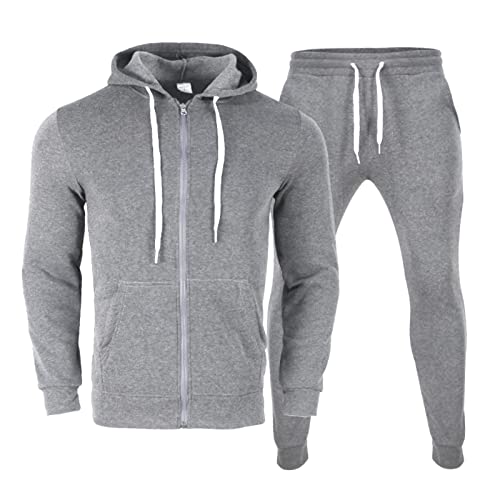 Manteau à capuche manches longues et pantalon long décontracté uni pour homme actif