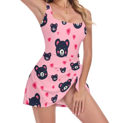 Silhouette sculptée en maillot de bain push-up amincissant motif ours