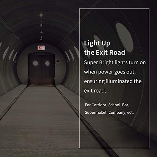 Litufine Ultra Slim Led Exit Sign, Red Letter Emergency Exit Lights, 120V-277V Universal Mounting Double Face (2-Pack) #TOP5