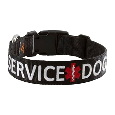 Tacticollar - Service Dog Collar, Nylon, Adjustable, Embroidery ((X-Small) 10-12in Length x 1in Width) Cover