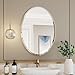 KOHROS Bathroom Mirrors for Over Sink - Oval Frameless Mirror - Beveled Polished Wall Mirror for Bathroom, Vanity, Bedroom (18
